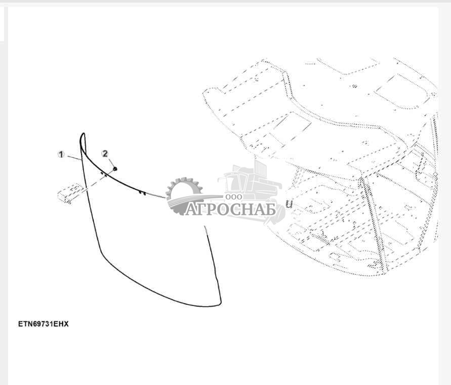 Переднее лобовое стекло, закаленное 
